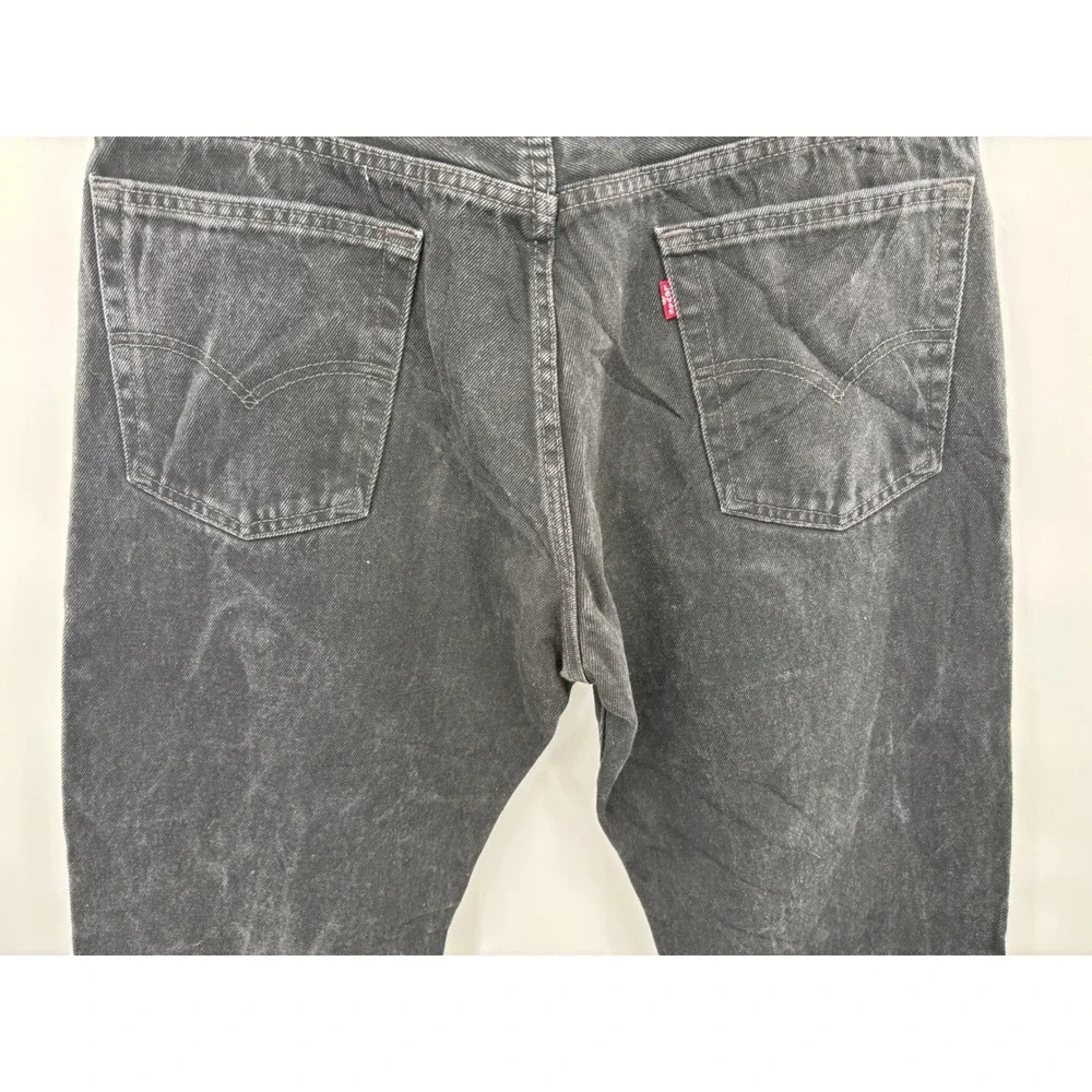 Levis 517 Mens 36x32 Bootcut Jeans  Black Faded Modified Hem Y2K Style Denim